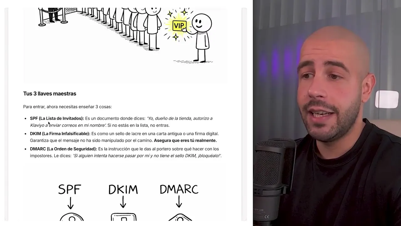 Lección con las tres llaves contra el spam: SPF, DKIM y DMARC explicadas con dibujos