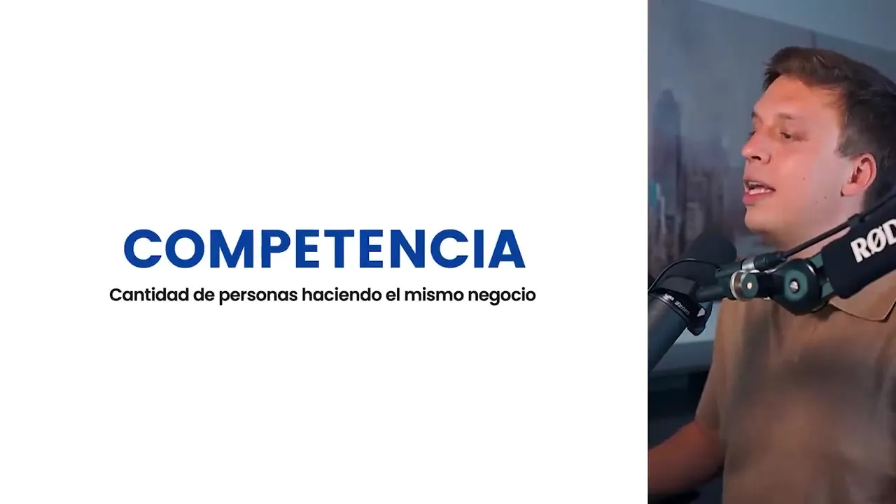 Diapositiva azul con la palabra Competencia y su definición: cantidad de personas haciendo el mismo negocio